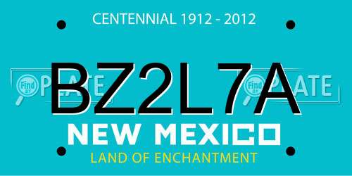 BZ2L7A New Mexico License Plate