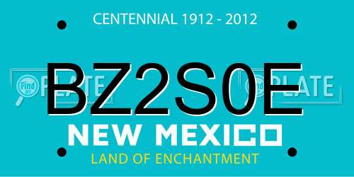 BZ2S0E New Mexico License Plate