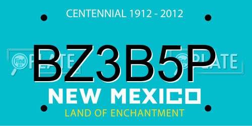 BZ3B5P New Mexico License Plate