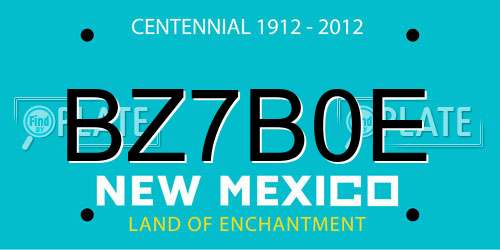 BZ7B0E New Mexico License Plate