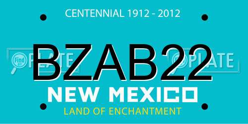 BZAB22 New Mexico License Plate