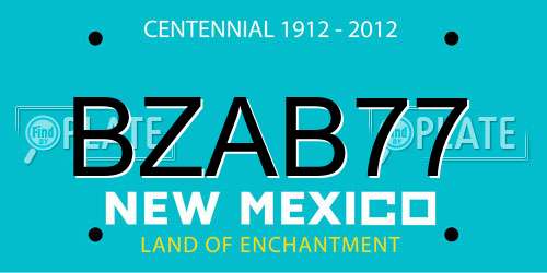 BZAB77 New Mexico License Plate