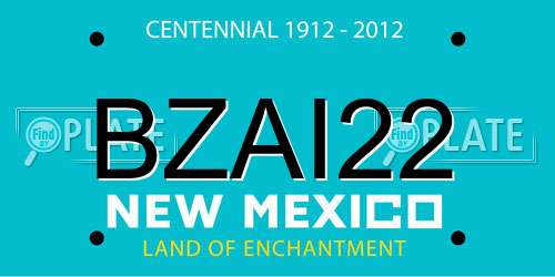 BZAI22 New Mexico License Plate