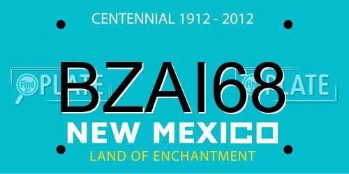BZAI68 New Mexico License Plate