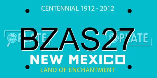 BZAS27 New Mexico License Plate