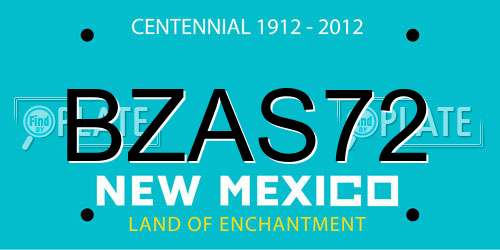 BZAS72 New Mexico License Plate