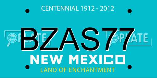 BZAS77 New Mexico License Plate