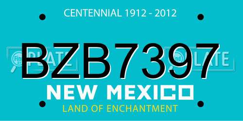BZB7397 New Mexico License Plate
