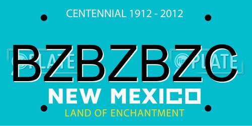 BZBZBZC New Mexico License Plate