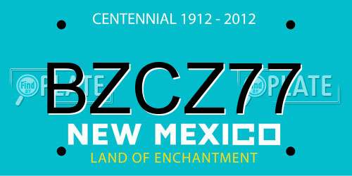 BZCZ77 New Mexico License Plate