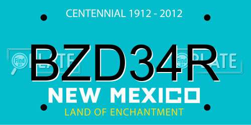 BZD34R New Mexico License Plate
