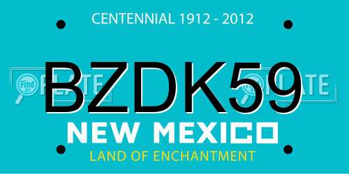 BZDK59 New Mexico License Plate