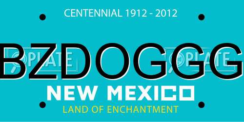 BZDOGGG New Mexico License Plate