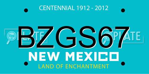 BZGS67 New Mexico License Plate