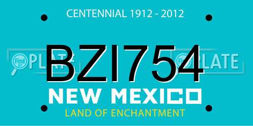 BZI754 New Mexico License Plate