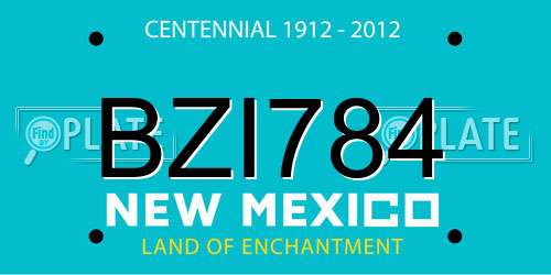 BZI784 New Mexico License Plate
