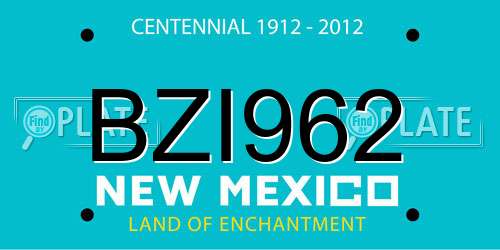 BZI962 New Mexico License Plate