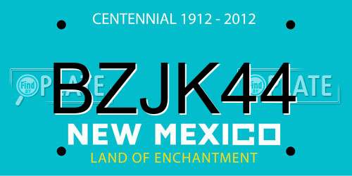 BZJK44 New Mexico License Plate