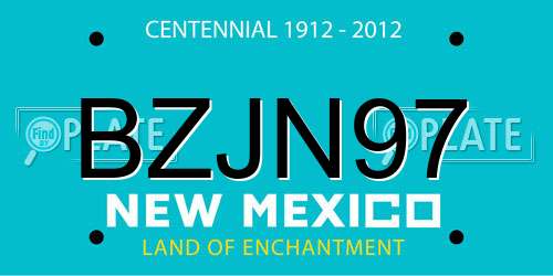 BZJN97 New Mexico License Plate
