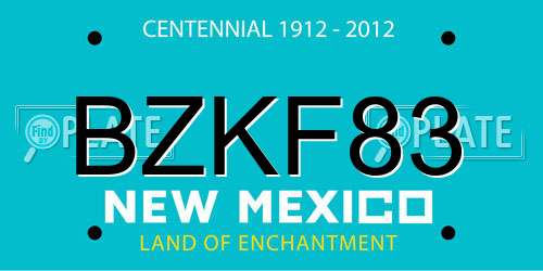 BZKF83 New Mexico License Plate