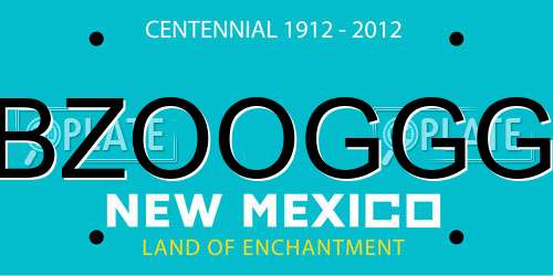BZOOGGG New Mexico License Plate