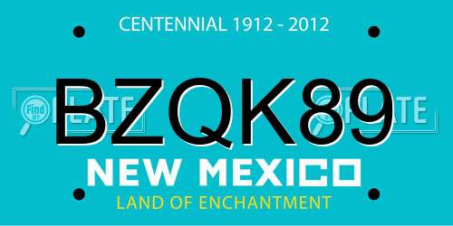 BZQK89 New Mexico License Plate