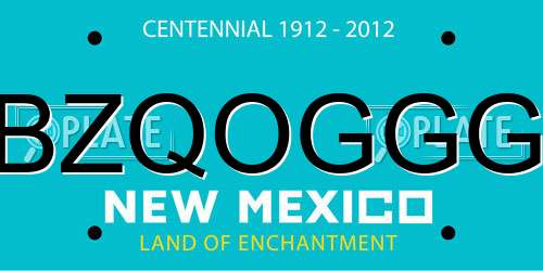 BZQOGGG New Mexico License Plate