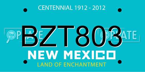 BZT803 New Mexico License Plate