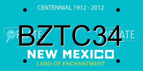 BZTC34 New Mexico License Plate