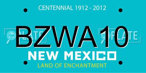 BZWA10 New Mexico License Plate