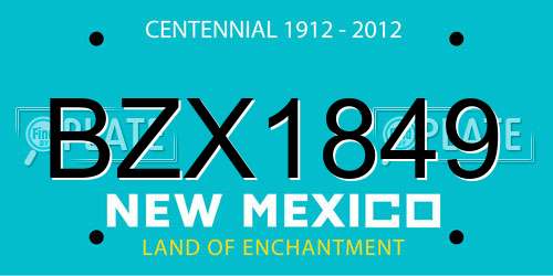 BZX1849 New Mexico License Plate