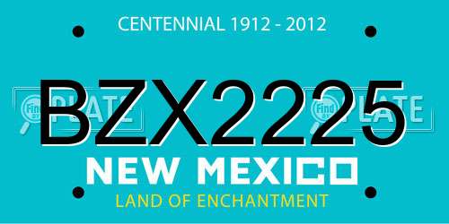BZX2225 New Mexico License Plate