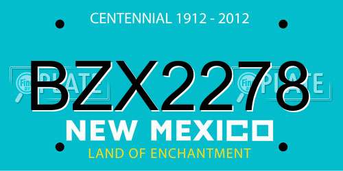 BZX2278 New Mexico License Plate