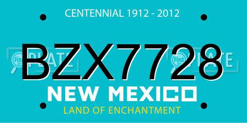 BZX7728 New Mexico License Plate