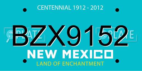 BZX9152 New Mexico License Plate