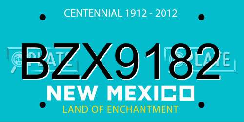 BZX9182 New Mexico License Plate
