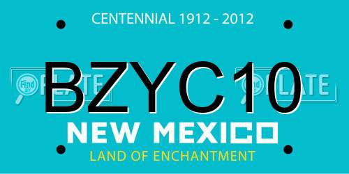BZYC10 New Mexico License Plate