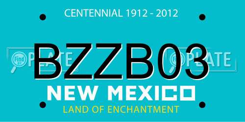 BZZB03 New Mexico License Plate