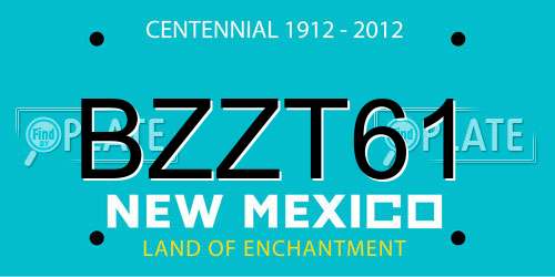 BZZT61 New Mexico License Plate