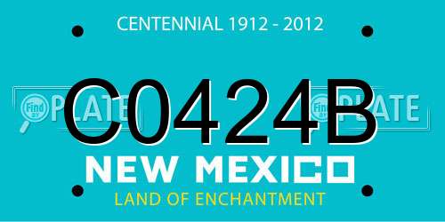 C0424B New Mexico License Plate