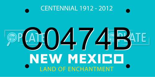 C0474B New Mexico License Plate