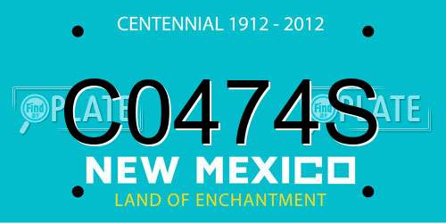C0474S New Mexico License Plate