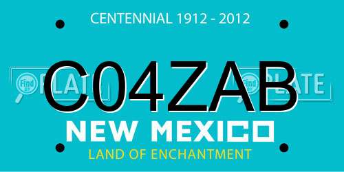 C04ZAB New Mexico License Plate