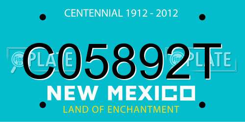 C05892T New Mexico License Plate