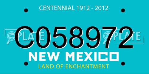 C058972 New Mexico License Plate