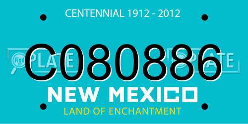 C080886 New Mexico License Plate