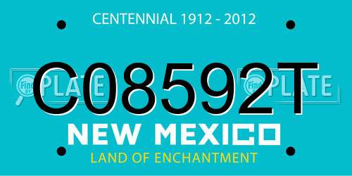 C08592T New Mexico License Plate