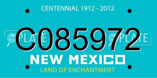C085972 New Mexico License Plate