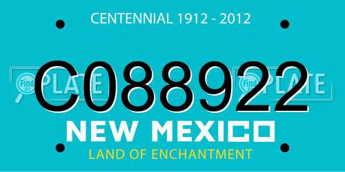 C088922 New Mexico License Plate