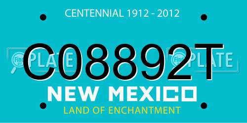 C08892T New Mexico License Plate